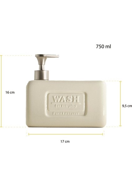 Ashley Bej Sıvı Sabunluk Ergonomik Pompa ile Kolay Kullanım 750 ml fırsatları