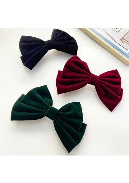 Şık Kadife Kurdele Saç Tokası Kırmızı fırsatları