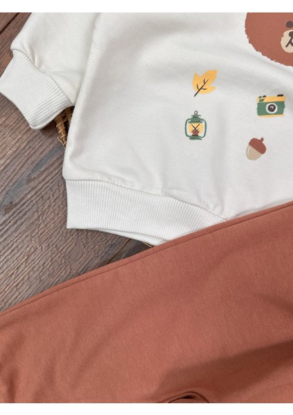 Kampçı Ayıcık Baskılı Safari Şapkalı 3lü Erkek Bebek Takım CG425383 indirimleri