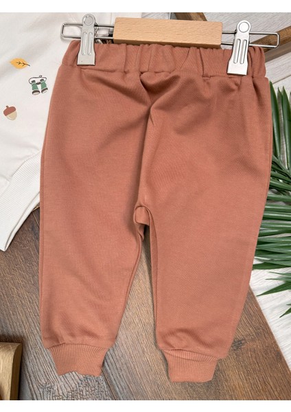 Kampçı Ayıcık Baskılı Safari Şapkalı 3lü Erkek Bebek Takım CG425383