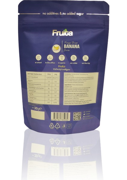 Dilim Muz Dondurularak Kurutulmuş Meyve 30 gr - 10'lu Paket Sağlıklı Atıştırmalık Freeze Dried fırsatları
