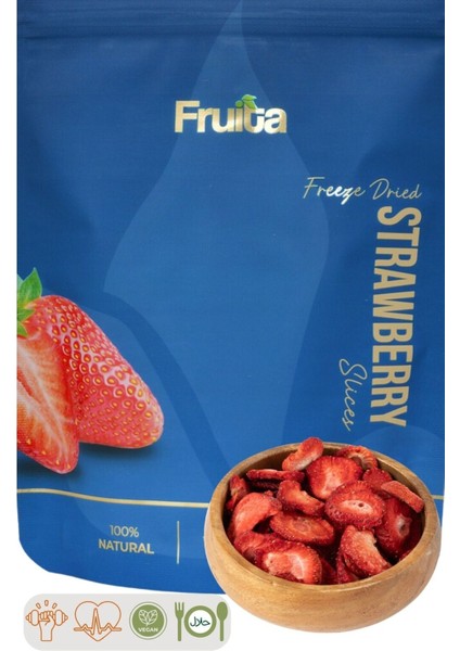 Dilim Çilek - Dondurularak Kurutulmuş - Kuru Meyve Cipsi - Freeze Dried Strawberry 15GR