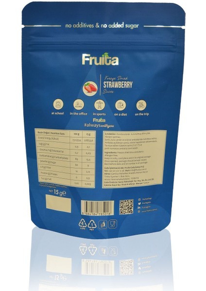 Dilim Çilek - Dondurularak Kurutulmuş - Kuru Meyve Cipsi - Freeze Dried Strawberry 15GR fırsatları