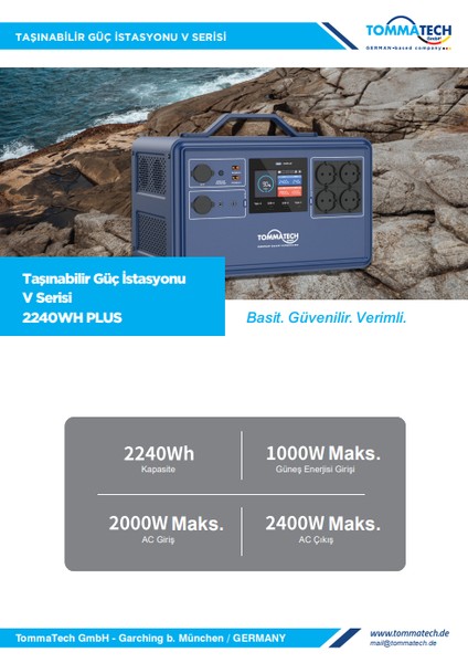 Taşınabilir Güç Istasyonu V Serisi 2240WH Plus fiyatları