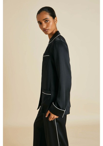 Milena Premium Italyan Malı Uzun Kollu Ipek Saten Kadın Pijama Takımı modelleri