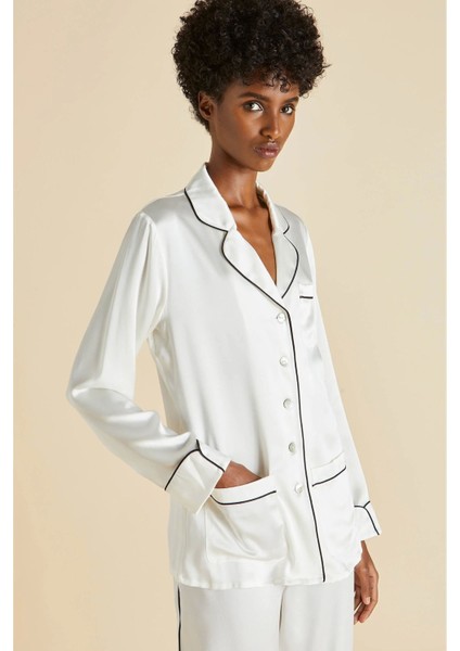 Milena Premium Italyan Malı Uzun Kollu Ipek Saten Kadın Pijama Takımı modelleri