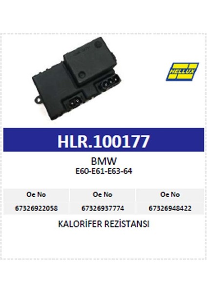 HELUX Kalorifer Rezistansı E60-E65-E66 modelleri