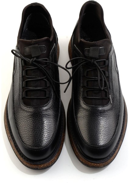 Siyah Hakiki Deri Erkek Casual Ayakkabı E01011037241 fırsatları