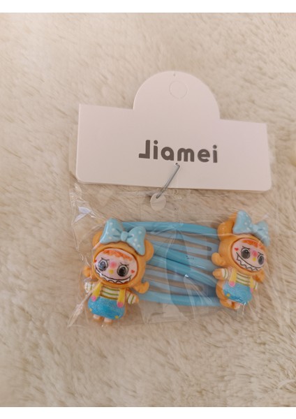 Labubu Model Seramik Kostümlü Mine Kaplamalı Üçgen Çiftli Çıt Çıt Toka modelleri