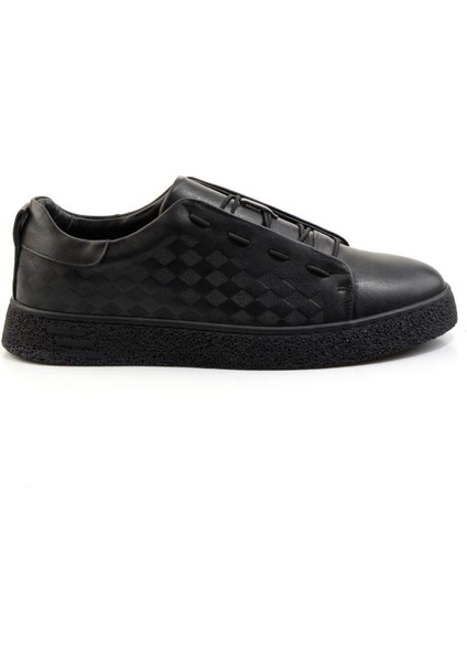 Siyah Baskılı Hakiki Deri Erkek Casual Ayakkabı E01535215703