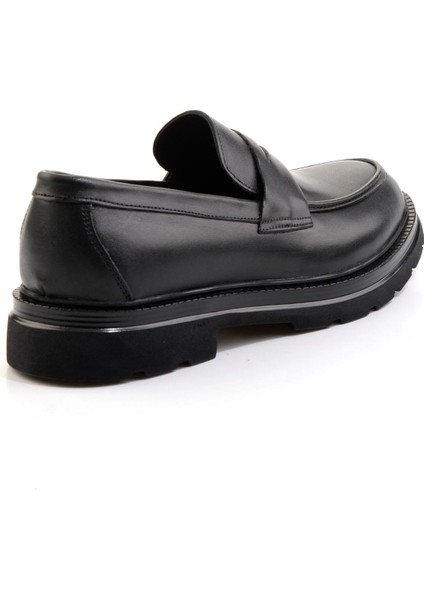 Siyah Hakiki Deri Erkek Loafer Ayakkabı E01547051041 modelleri
