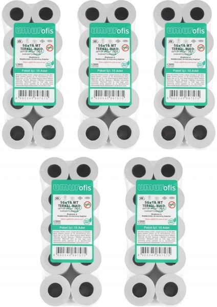Umur 56X16 Yazar Kasa Pos Rulosu ( 5 Paket - 50 Adet ) fiyatları