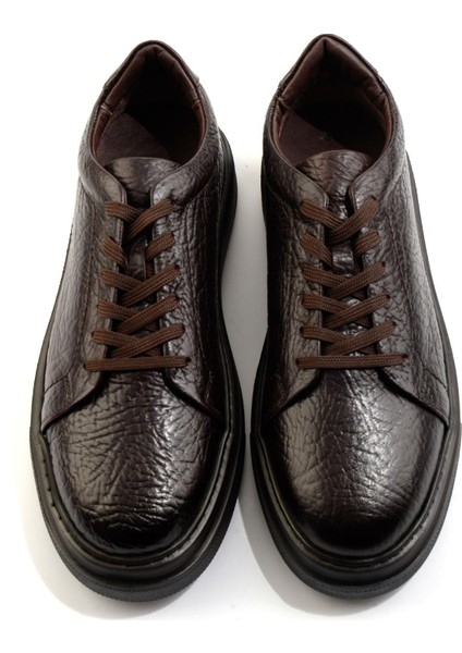 Kahve Hakiki Deri Erkek Sneaker E01905716203 fırsatları