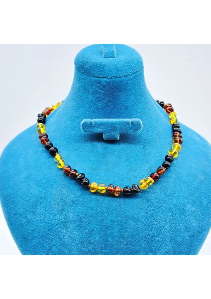 Koyu Renkte Bebek Damla Kehribar Kolye