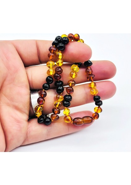 Koyu Renkte Bebek Damla Kehribar Kolye fırsatları