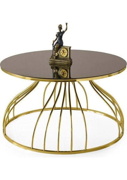 Bronz Cam Kuğu Orta Sehpa