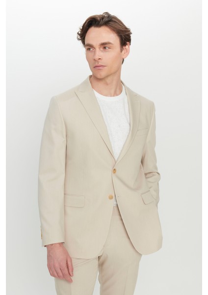 Slim Fit Dar Kesim Kırlangıç Yaka Kapak Cepli Esnek Takım Elbise