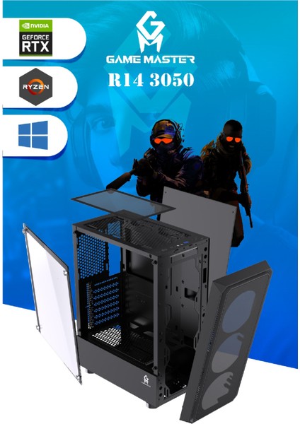 R14 3050 R5 5500 Cpu 16GB Ddr4 Ram 512GB M.2 SSD 6gb RTX3050 Gaming Pc Kasa indirimleri