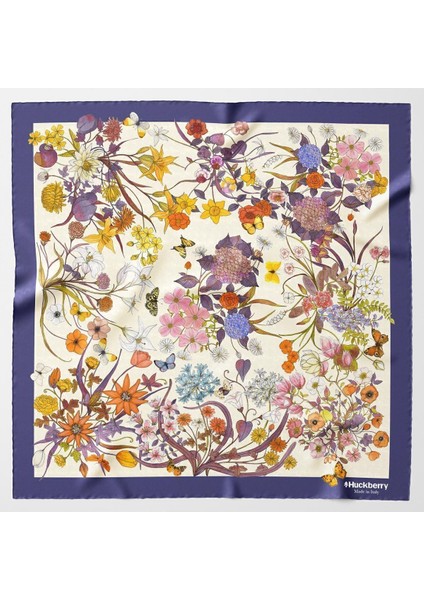 Flora Italyan Malı Premium Series Ünlü Barbieri Yapımı Fular Bandana Şal Como Eşarp