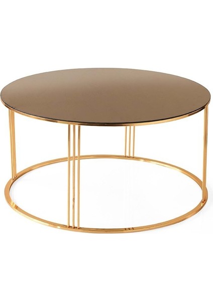 Bronz Cam Ceren Orta Sehpa