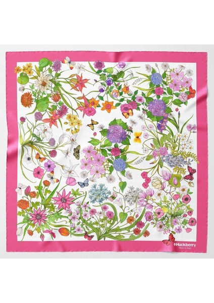 Flora Italyan Malı Premium Series Ünlü Barbieri Yapımı Fular Bandana Şal Como Eşarp
