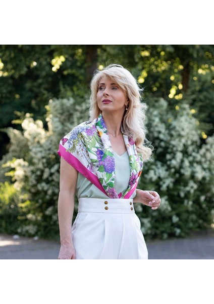 Flora Italyan Malı Premium Series Ünlü Barbieri Yapımı Fular Bandana Şal Como Eşarp fiyatları