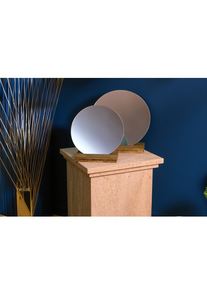 Dekoratif Yuvarlak Makyaj Aynası – 30 cm, Doğal Ladin Ahşap Tabanlı, Gerçek Cam Ayna fırsatları