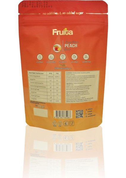 Dilim Şeftali - Dondurularak Kurutulmuş Meyve - Freeze Dried Peach 20GR Sağlıklı Atıştırmalık modelleri