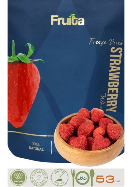 Bütün Çilek 15 gr Dondurularak Kurutulmuş Gerçek Meyve Sağlıklı Atıştırmalık Freeze Dried