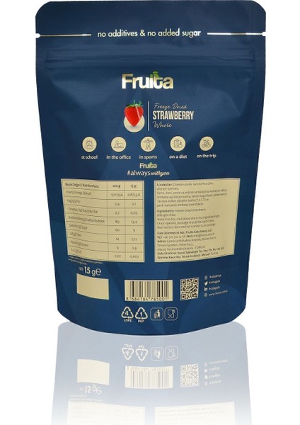 Bütün Çilek 15 gr Dondurularak Kurutulmuş Gerçek Meyve Sağlıklı Atıştırmalık Freeze Dried modelleri