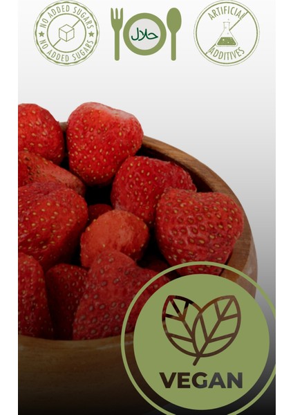 Bütün Çilek 15 gr Dondurularak Kurutulmuş Gerçek Meyve Sağlıklı Atıştırmalık Freeze Dried