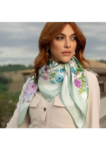 Flora Italyan Malı Premium Series Ünlü Barbieri Yapımı Fular Bandana Şal Como Eşarp fiyatları