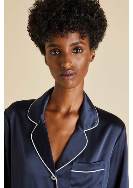 Milena Premium Italyan Malı Uzun Kollu Ipek Saten Kadın Pijama Takımı modelleri