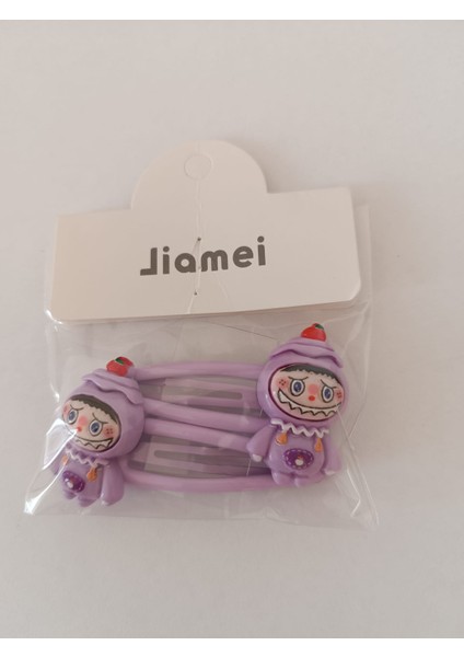 Labubu Model Seramik Kostümlü Mine Kaplamalı Üçgen Çiftli Çıt Çıt Toka modelleri