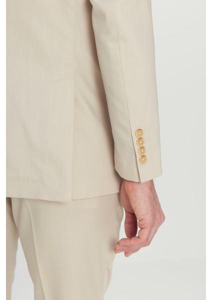 Slim Fit Dar Kesim Kırlangıç Yaka Kapak Cepli Esnek Takım Elbise