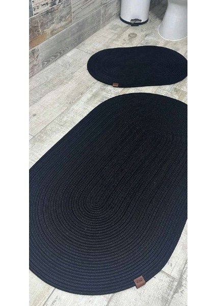 Jüt Hasır 2li Banyo Paspas Takımı-Siyah fiyatları