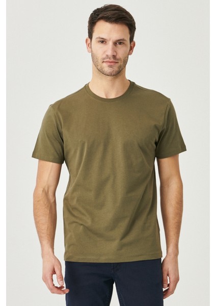 Erkek Hakı-bej Melanj Slim Fit Dar Kesim Bisiklet Yaka 2'li Tişört Paketi fiyatları