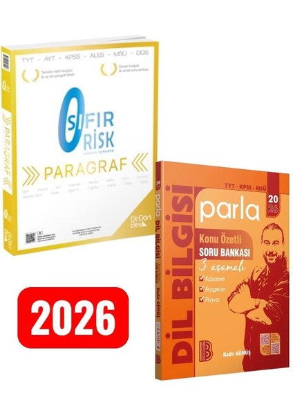 Paragraf Sıfır Risk Soru Bankası 345 2026 Tyt - Kpss Taktiklerle Dil Bilgisi Çözümlü Soru Bankası fiyatları