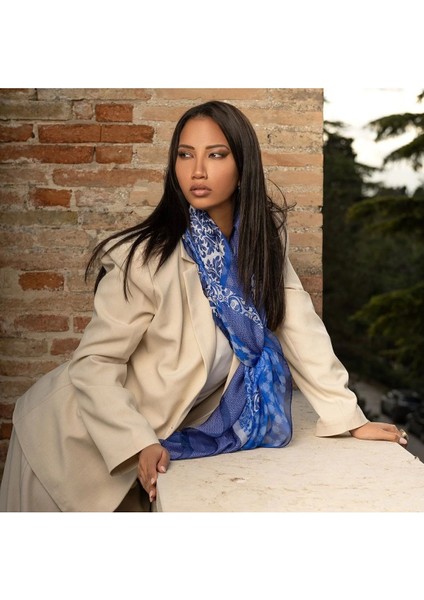 Daphne Italyan Malı Premium Series Ünlü Barbieri Yapımı Fular Bandana Şal Como Eşarp fiyatları