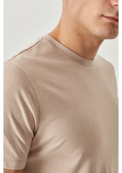 Erkek Hakı-bej Melanj Slim Fit Dar Kesim Bisiklet Yaka 2'li Tişört Paketi indirimleri