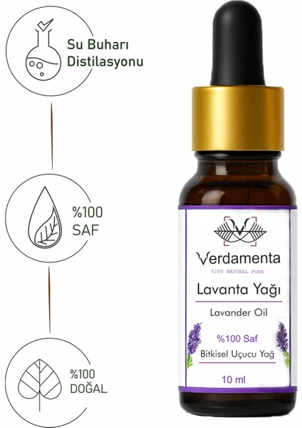 %100 Saf ve Doğal Lavanta Yağı - 10 ml (Damlalıklı Kapak)