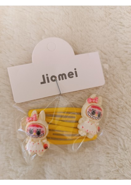 Labubu Model Seramik Kostümlü Mine Kaplamalı Üçgen Çiftli Çıt Çıt Toka modelleri