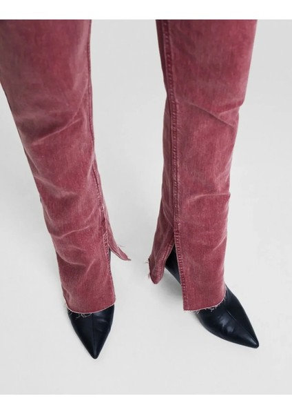 Allbucks Bershka, Straight Flare Yırtmaç Detaylı Jean Pantolon ABBRS0058 fırsatları