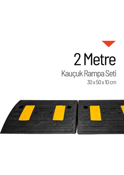 Kauçuk Kablo Kanallı Otopark Rampası - 2 Metre Set