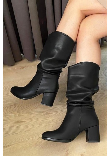 Kadın Siyah Cilt Körüklü Çizme indirimleri
