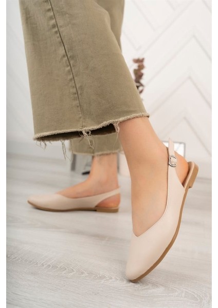 Kadın Krem Cilt Arkası Acık Sivri Burun Günlük Babet fırsatları