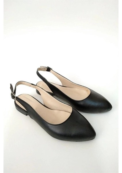 Kadın Siyah Cilt Arkası Acık Sivri Burun Günlük Babet fiyatları