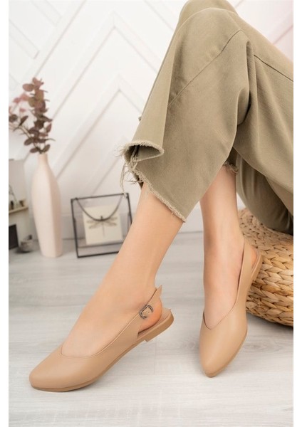 Kadın Ten Cilt Arkası Acık Sivri Burun Günlük Babet fiyatları