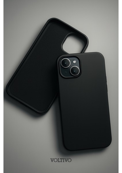 iPhone 15 Uyumlu Içi Kadife Lansman Silikon Kılıf