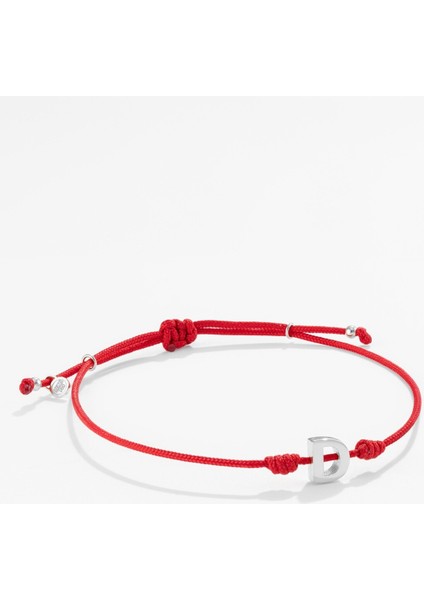 Gümüş Harfli Kırmızı Ipli Ikon Bileklik